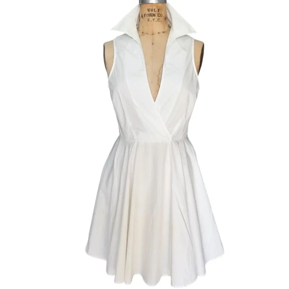ISLAND COMPANY Marra-Lago White Cotton Dress Size S